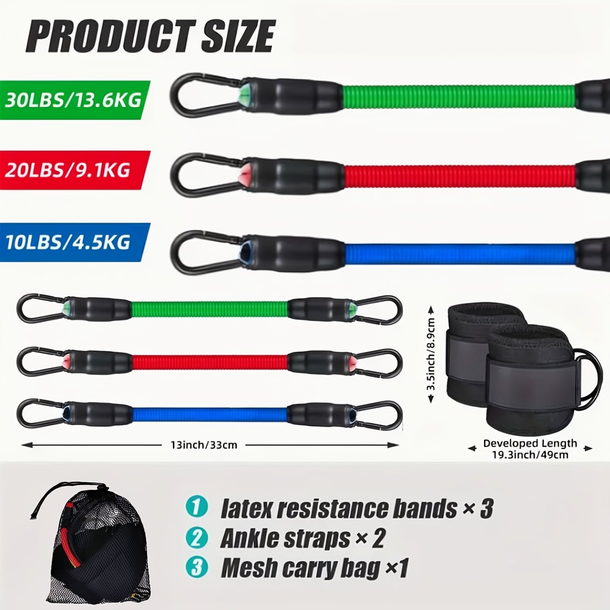 Fitness Bands with Ankle Straps for Leg Training at Home | Resistance Bands | LegPower
