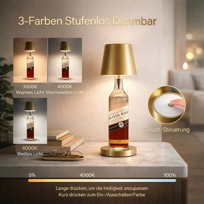 Bottle Light | Bottle as Table Lamp | Rechargeable Table Light | Bottle Cap | LumiBottle