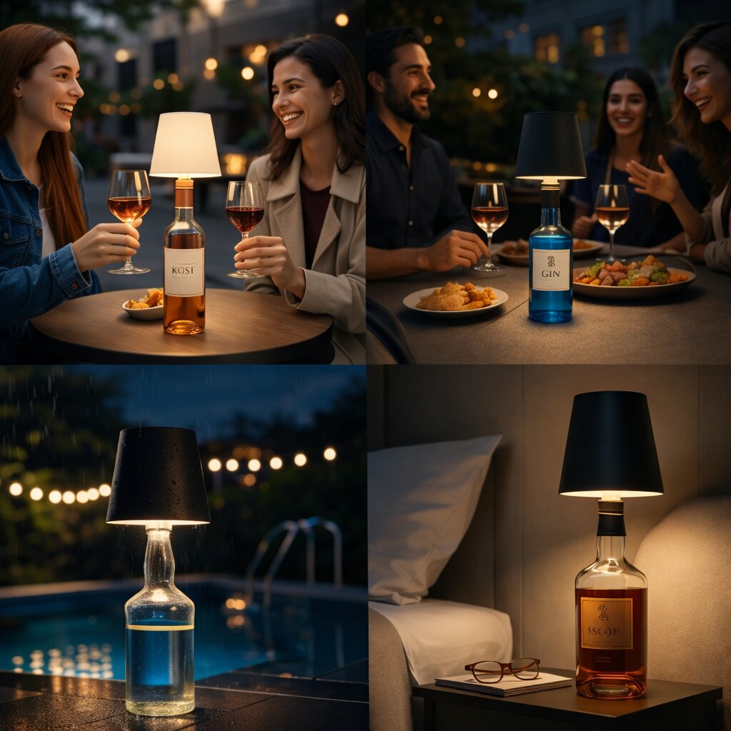 Bottle Light | Bottle as Table Lamp | Rechargeable Table Light | Bottle Cap | LumiBottle