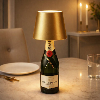 Flaschenlicht | Flasche als Tischlampe | Wiederaufladbare Tischleuchte | Flaschenverschluss | LumiBottle