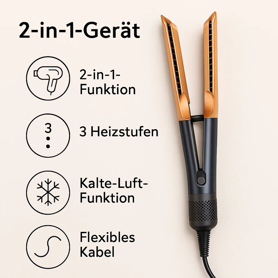 Hair Dryer & Straightener in 1 | 2 in 1 Hair Styler | Volyra