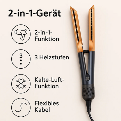 Hair Dryer & Straightener in 1 | 2 in 1 Hair Styler | Volyra