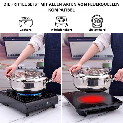 Fritteuse | Edelstahlpfanne mit Thermometer | FryMaster
