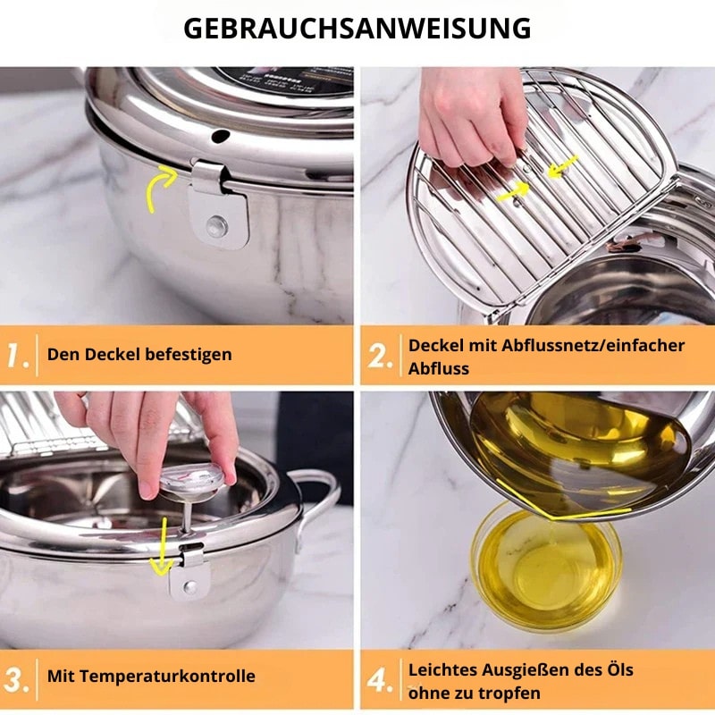 Fryer | Stainless Steel Pan with Thermometer | FryMaster