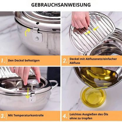 Fritteuse | Edelstahlpfanne mit Thermometer | FryMaster
