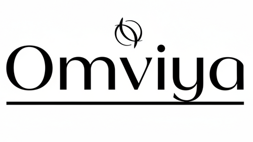 Generate simple logo with black and transparent background of Omviya