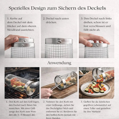 Stainless Steel Grill Basket for BBQ | Flammora