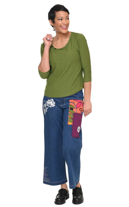 Tulip Clothing Wylie Damen Denim-Hose mit Galapagos