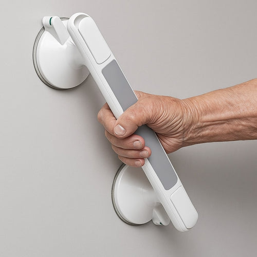 Haltegriff für Dusche, Badewanne oder Toilette | Saugnapfgriff für Senioren ohne Bohren | SeniGrip