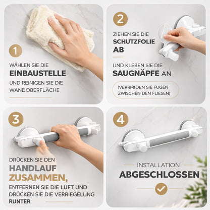 Grab bar for shower, bathtub, or toilet | Suction cup handle for seniors without drilling | SeniGrip