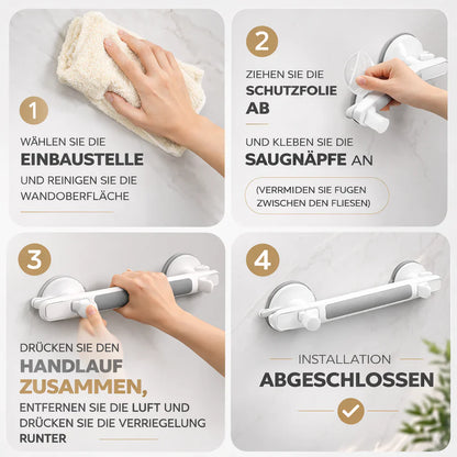 Haltegriff für Dusche, Badewanne oder Toilette | Saugnapfgriff für Senioren ohne Bohren | SeniGrip