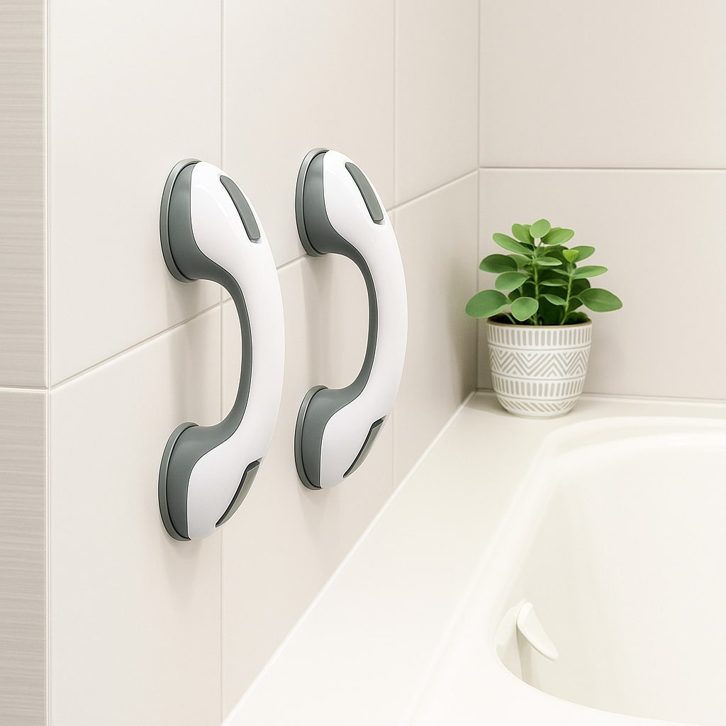 Grab Bar for Shower, Bathtub, or Toilet with Suction Cup | Bathtub Grip for Seniors Without Drilling | GripSicher