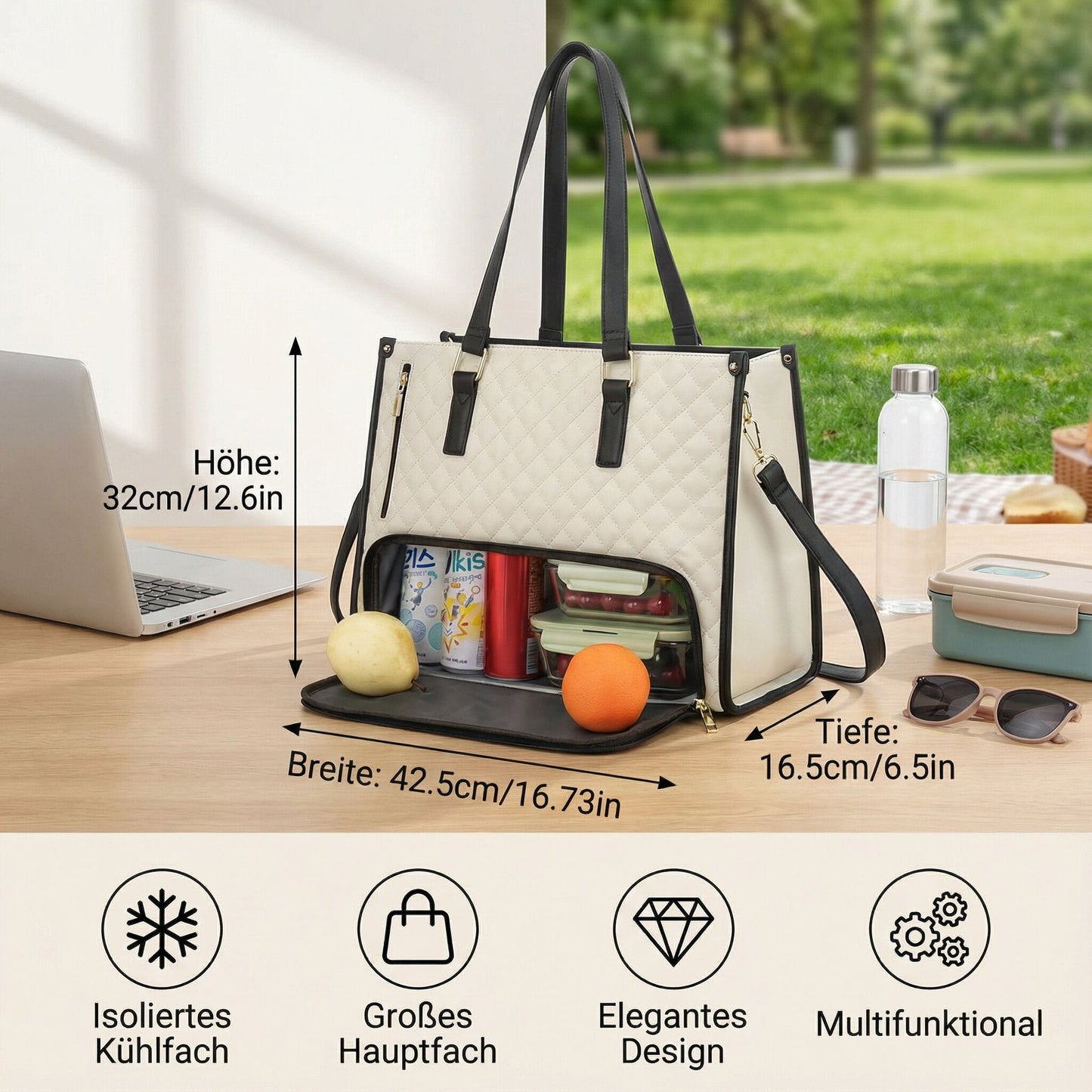 Handbag with Cooling Compartment for Women | Shoulder Bag with Cooling Function | FreshLuxe
