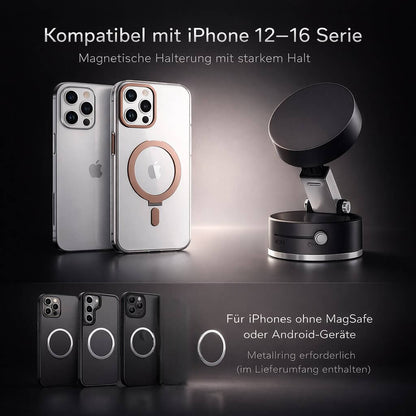 Handyhalter mit Saugnapf | Magnetischer Handyhalter mit 360° Drehung | Vantrel