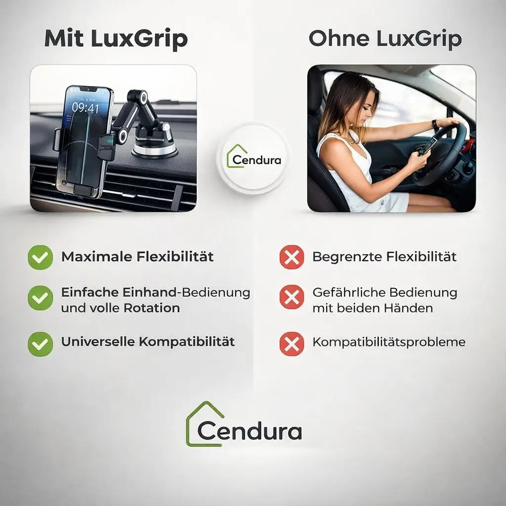 Car Phone Holder | Phone Holder with Suction Cup & 360° Rotation | LuxGrip