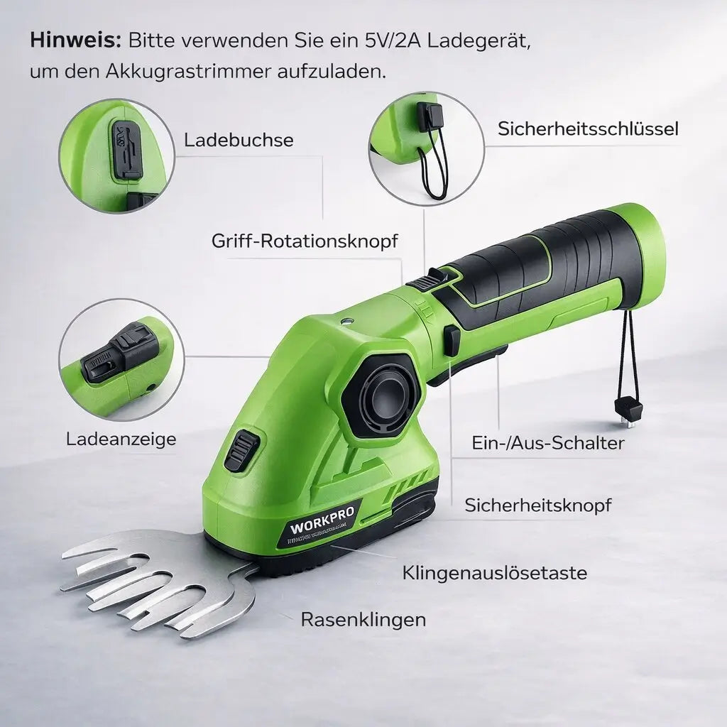 Cordless Hedge Trimmer | Grass Shear for Garden | GreenBlade