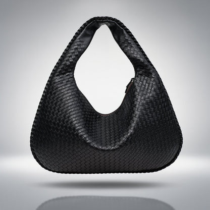Braided Leather Hobo Bag with Zipper | Shoulder Bag for Women | Flecture