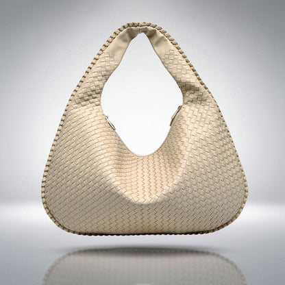 Braided Leather Hobo Bag with Zipper | Shoulder Bag for Women | Flecture