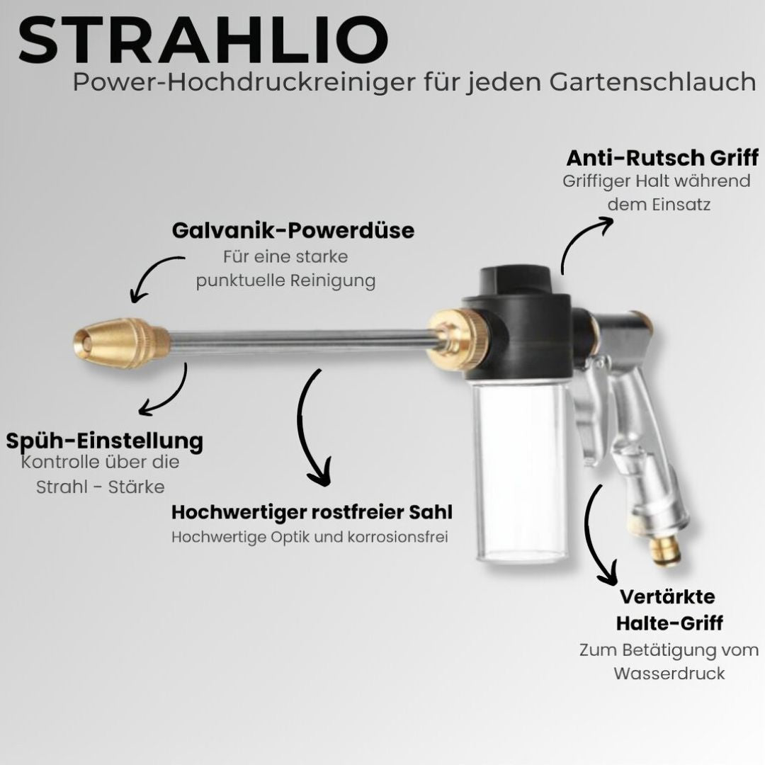 High-Pressure Cleaner for Garden Hose | High-Pressure Cleaner Attachment | Cleaning Devices | Strahlio