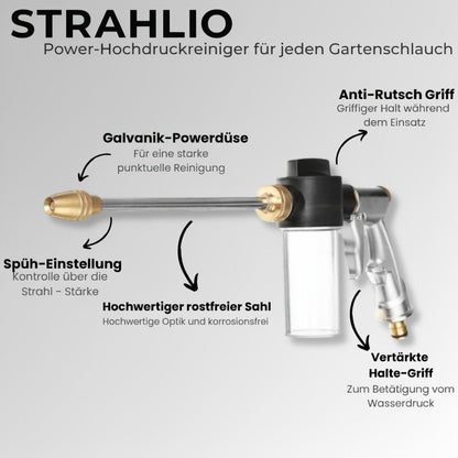 High-Pressure Cleaner for Garden Hose | High-Pressure Cleaner Attachment | Cleaning Devices | Strahlio