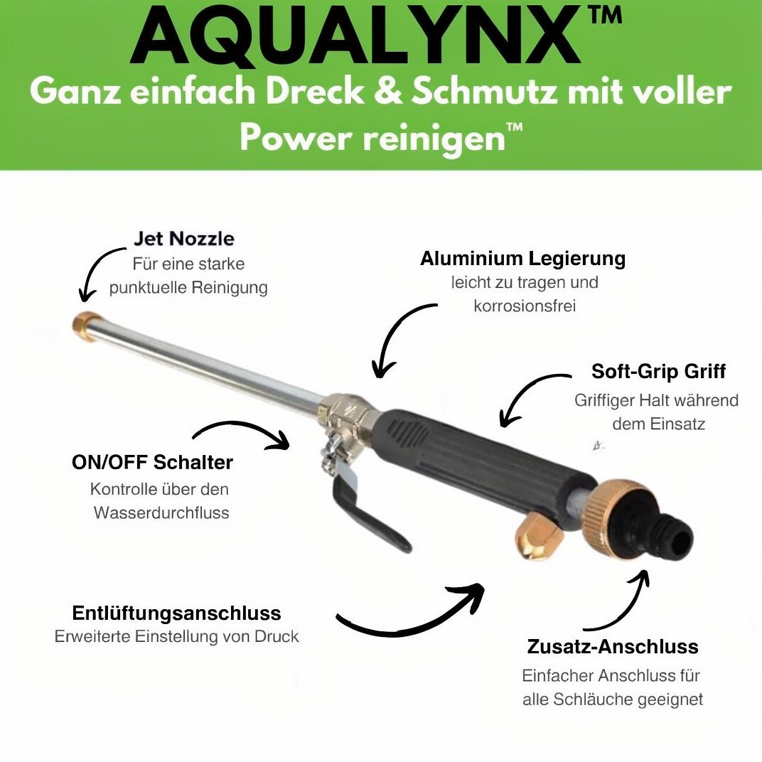 High-Pressure Cleaner for Any Garden Hose | Turbo Cleaner | Aqualynx