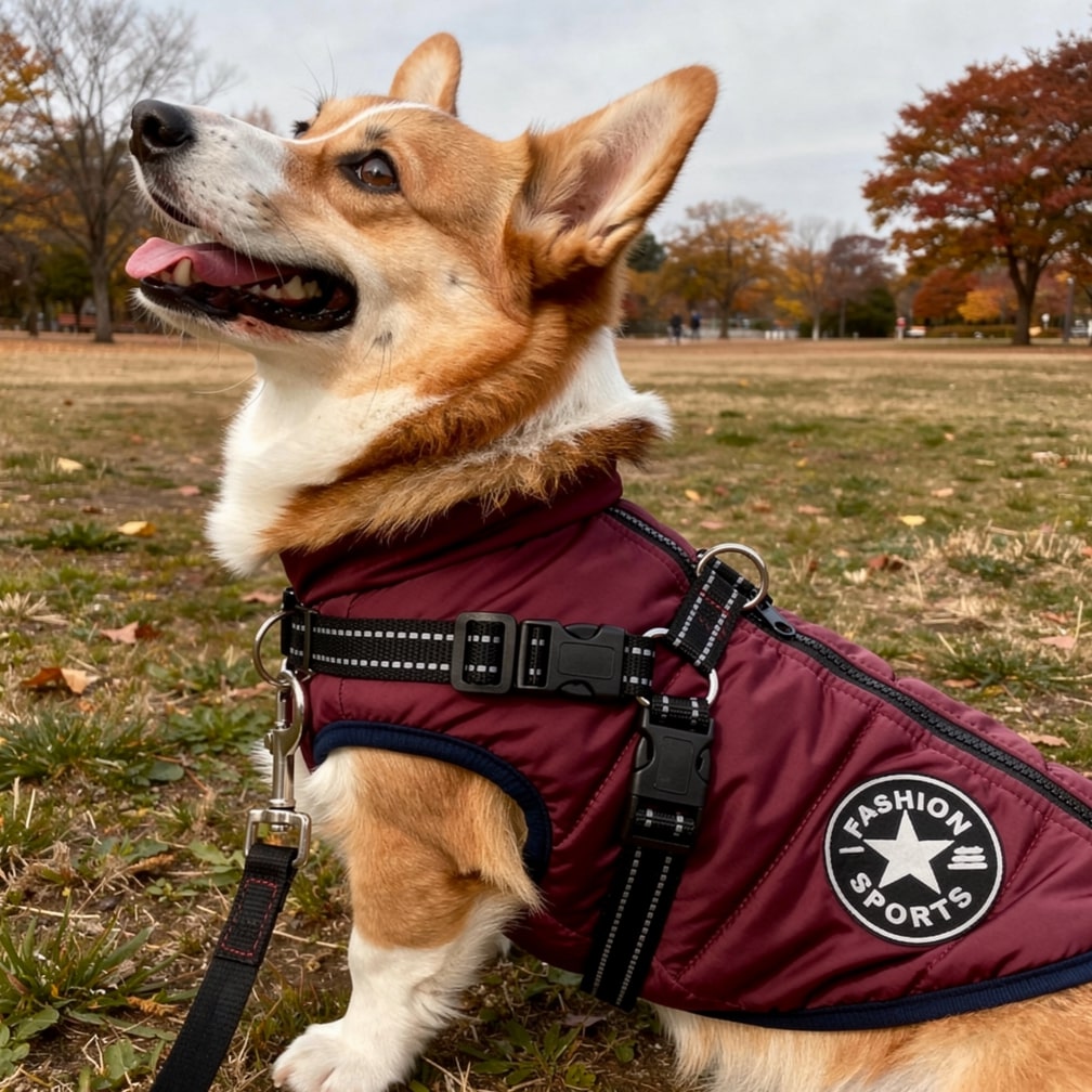 Dog Coat for Winter | Winter Coat for Dogs | Dog Jacket with Harness | Fur Coat