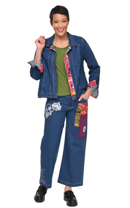 Tulip Clothing Clarissa Damen Denimjacke mit Galapagos