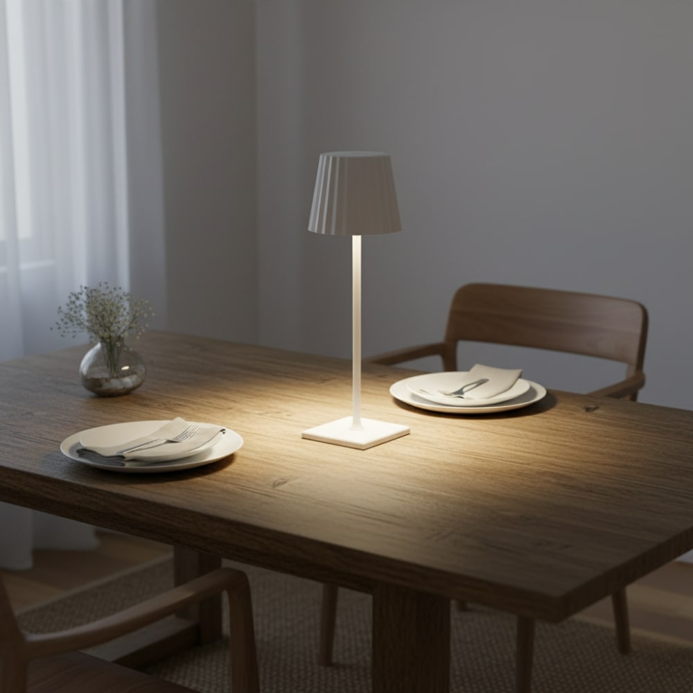 Drahtlose Tischlampe | Lampe für das Wohnzimmer | Moderne Tischleuchte mit Akku | VelaLume