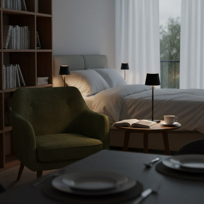 Drahtlose Tischlampe | Lampe für das Wohnzimmer | Moderne Tischleuchte mit Akku | VelaLume