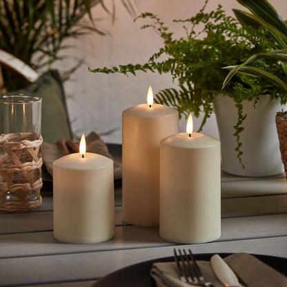 LED Candles Outdoor | Candles with Timer | 3 Pieces | CandleNest