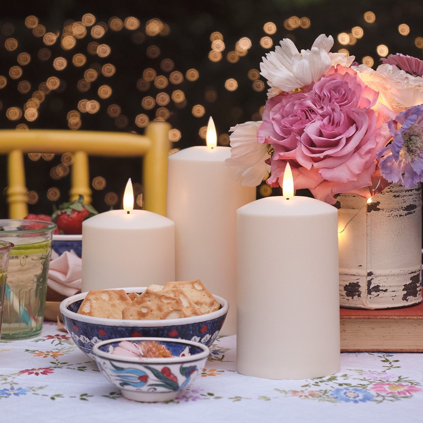 LED Candles Outdoor | Candles with Timer | 3 Pieces | CandleNest