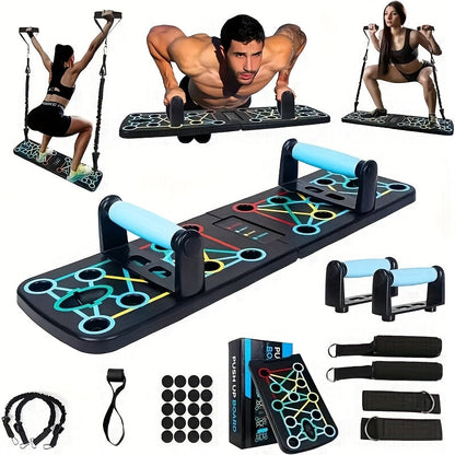 Home Strength Training Set with Push-Up Grips | Push-Up Board with Resistance Bands | StrengthBoard