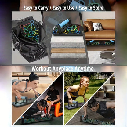 Home Strength Training Set with Push-Up Grips | Push-Up Board with Resistance Bands | StrengthBoard