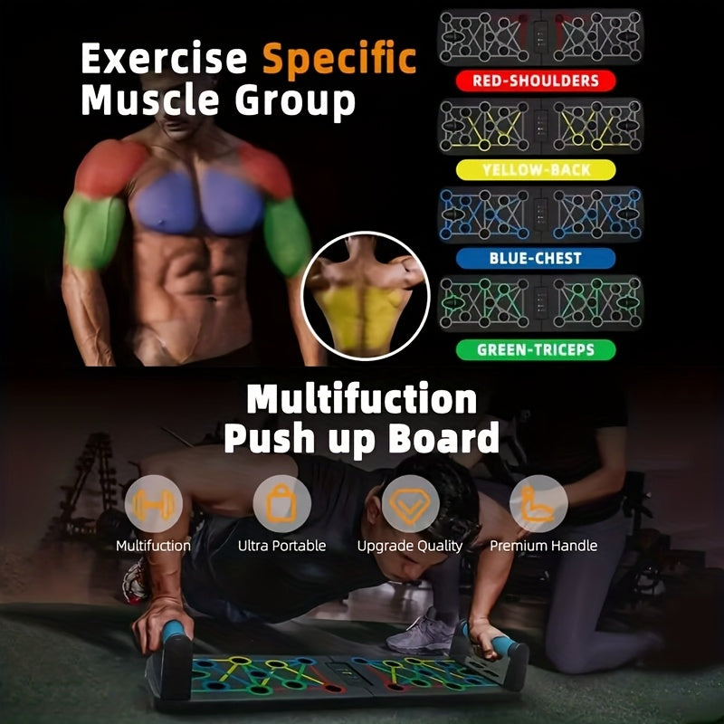 Home Strength Training Set with Push-Up Grips | Push-Up Board with Resistance Bands | StrengthBoard