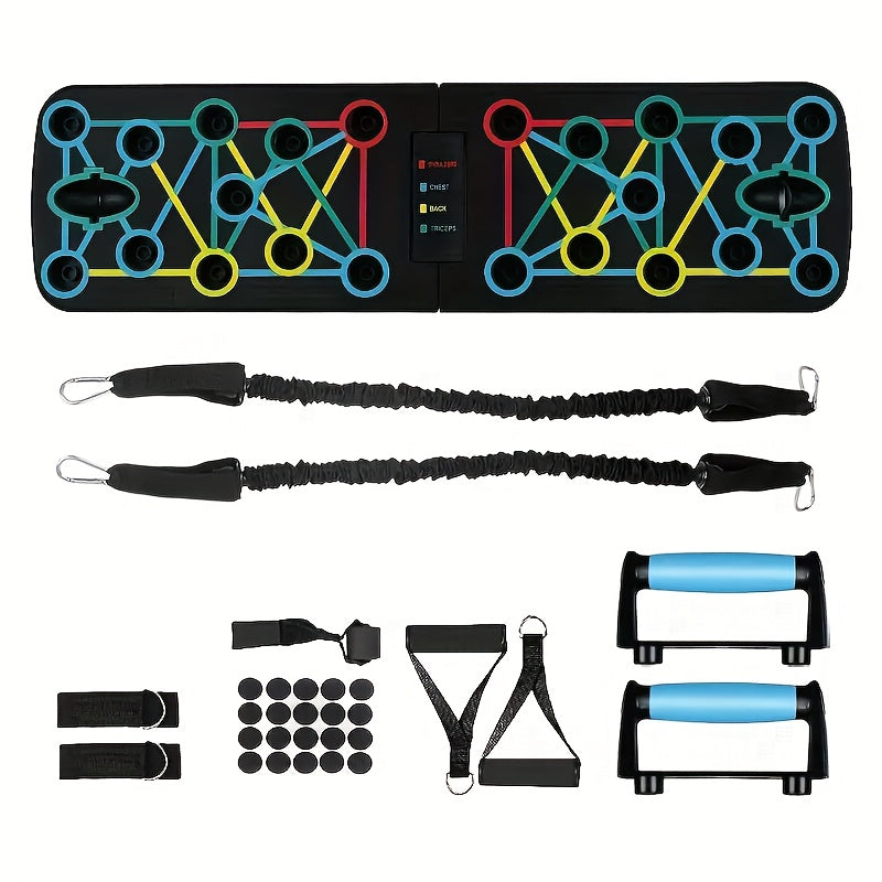Home Strength Training Set with Push-Up Grips | Push-Up Board with Resistance Bands | StrengthBoard
