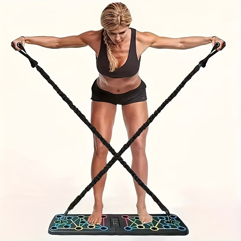 Home Strength Training Set with Push-Up Grips | Push-Up Board with Resistance Bands | StrengthBoard