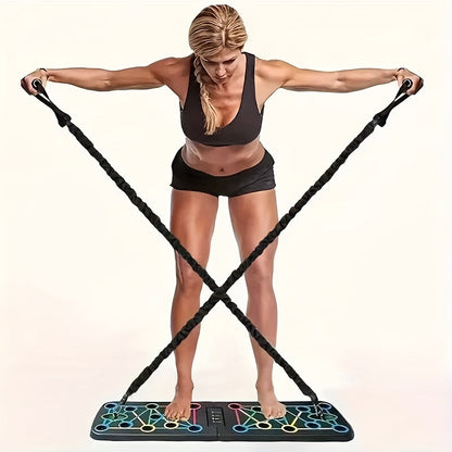 Home Strength Training Set with Push-Up Grips | Push-Up Board with Resistance Bands | StrengthBoard