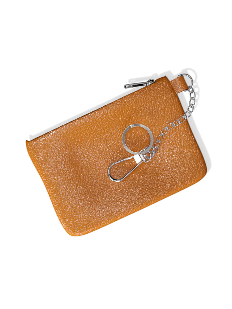 Leather Mini Wallet Keychain