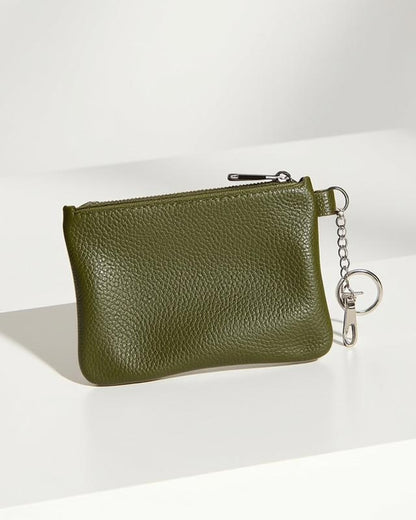 Leather Mini Wallet Keychain