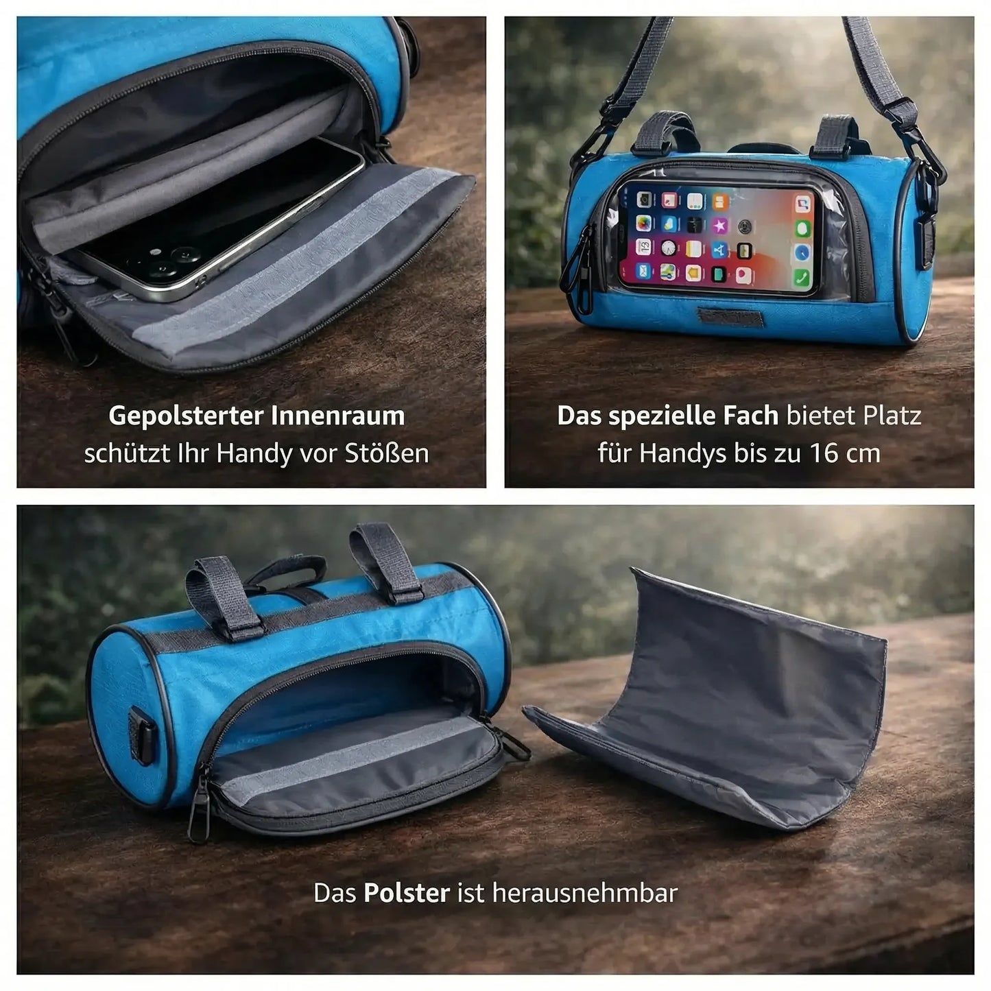 Handlebar Bag for Bicycle | Waterproof Bicycle Bag with Touchscreen | Tourix