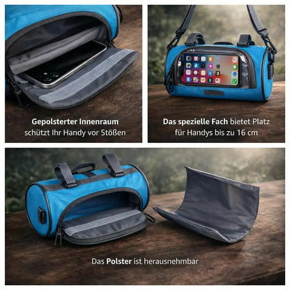 Lenkertasche für Fahrrad | Wasserdichte Fahrradtasche mit Touchscreen | Tourix