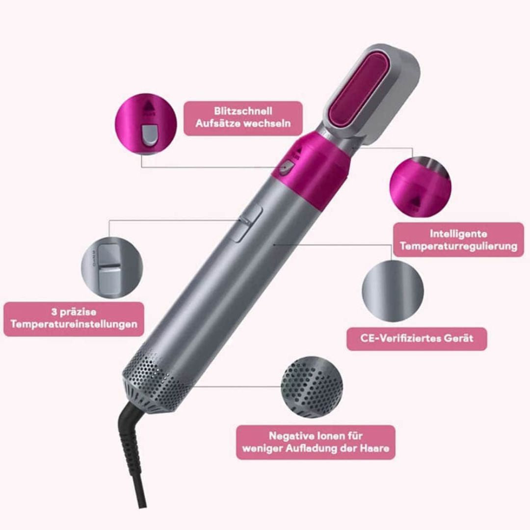 5 in 1 Curling Iron | Hair Dryer, Straightener, and Waver in 1 | Hairstyler | Stylora