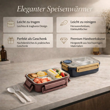 Lunch Box | Thermos Container for Food | Lunch Box with Compartments Made of Stainless Steel | Heat Container | Esskraft