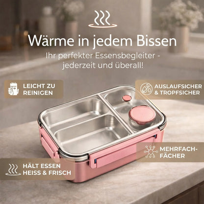 Lunch Box | Thermos Container for Food | Lunch Box with Compartments Made of Stainless Steel | Heat Container | Esskraft