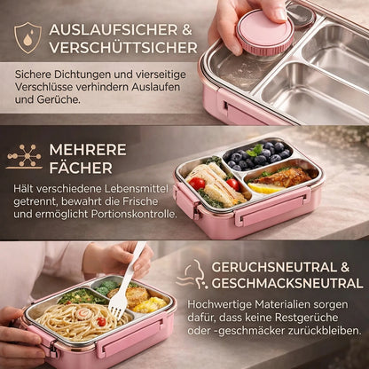Lunch Box | Thermos Container for Food | Lunch Box with Compartments Made of Stainless Steel | Heat Container | Esskraft