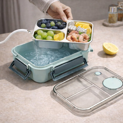 Mittagessen Box | Thermosbehälter für Essen | Lunch Box mit Fächern aus Edelstahl | Wärmebehälter | Esskraft