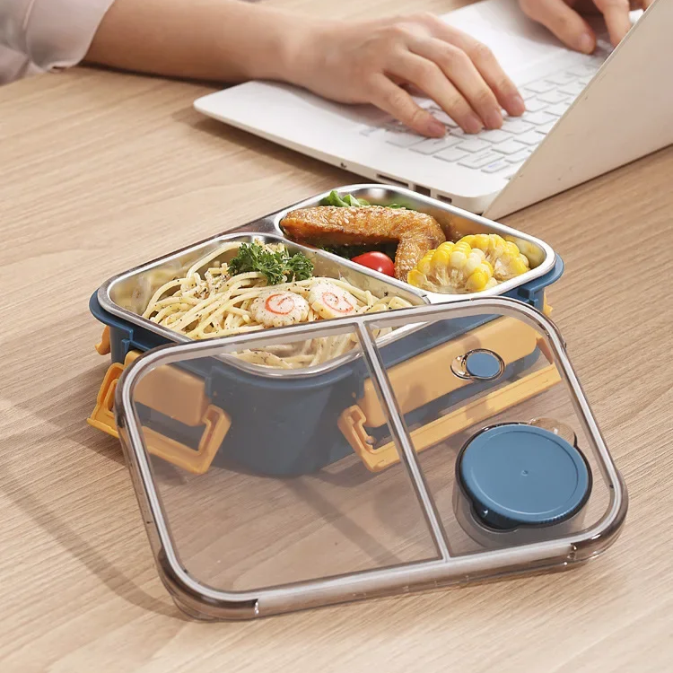 Mittagessen Box | Thermosbehälter für Essen | Lunch Box mit Fächern aus Edelstahl | Wärmebehälter | Esskraft