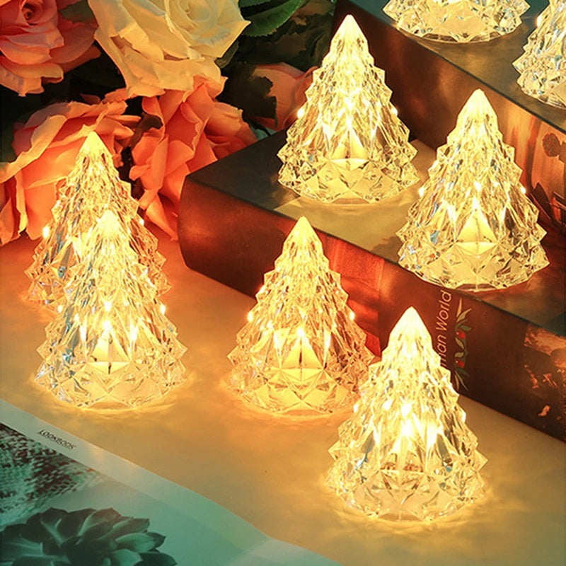 Mini Christmas Tree made of Crystal | Illuminated Christmas Decoration | Crystal Tree (5 pieces)