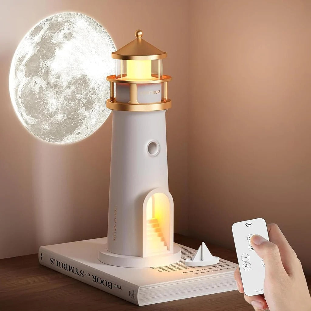 Moonlight Projector Lamp | Lighthouse Night Light with Bluetooth Speaker | Lunavara