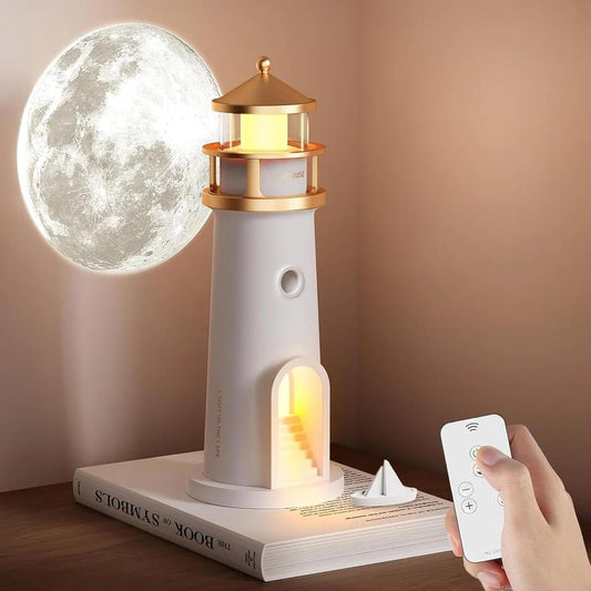 Moonlight Projector Lamp | Lighthouse Night Light with Bluetooth Speaker | Lunavara